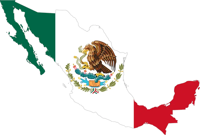 mexico flag map a most populous country in the world