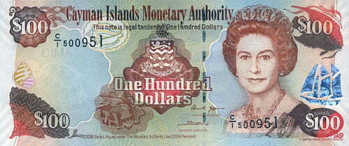cayman island one hundred note new