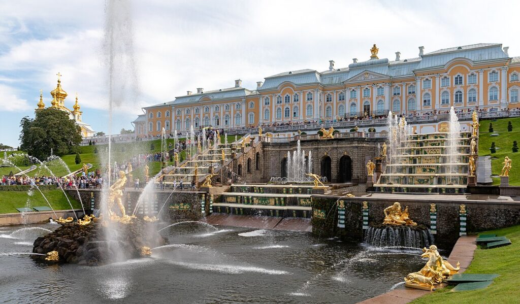 Peterhof Palace fountains in St. Petersburg