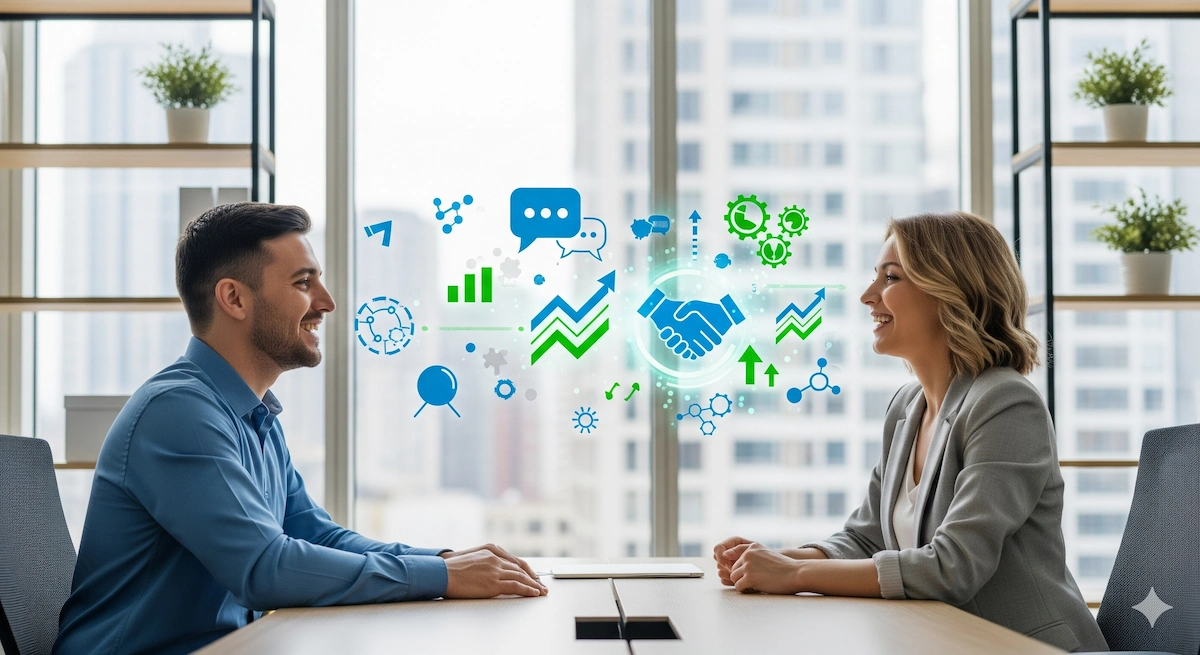 People communicating effectively showing stronger relationships and communication through Big Five insights