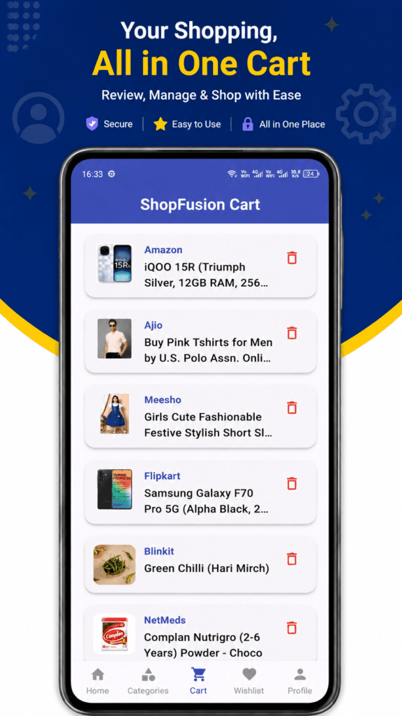 ShopFusion – Smart Shopping Assistant Application 5 screenshot cart